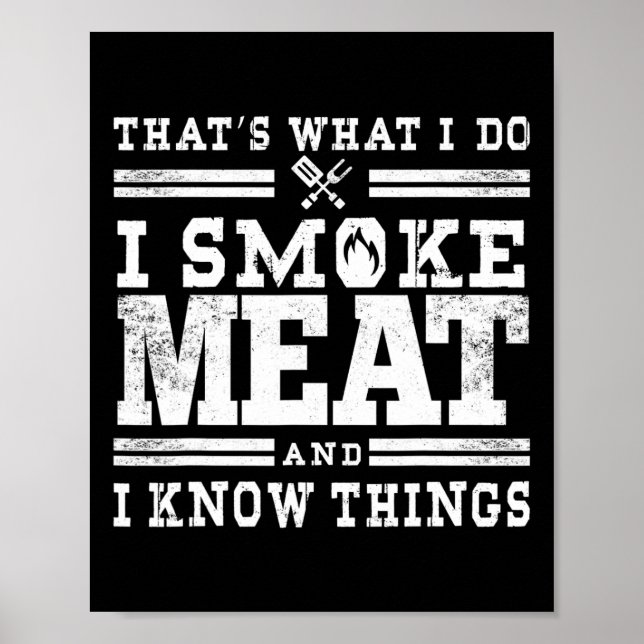 Funny Pitmaster I Smoke Meat Grillen Smoker Grill  Poster (Vorne)