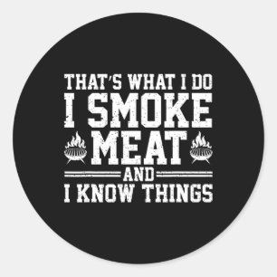 Funny Pitmaster I Smoke Meat Grillen Smoker Grill  Runder Aufkleber