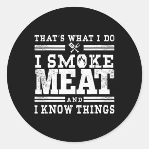 Funny Pitmaster I Smoke Meat Grillen Smoker Grill Runder Aufkleber