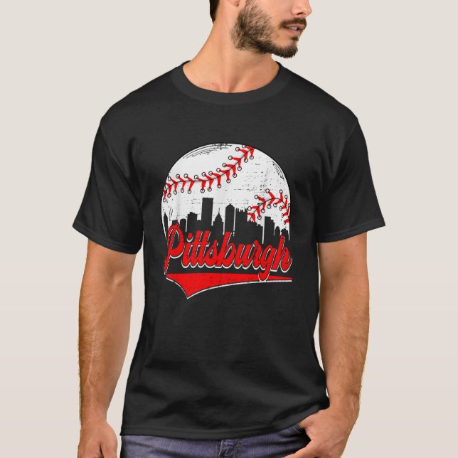 Funny Pittsburgh City Vintag Baseball Lover T-Shirt (Vorderseite)