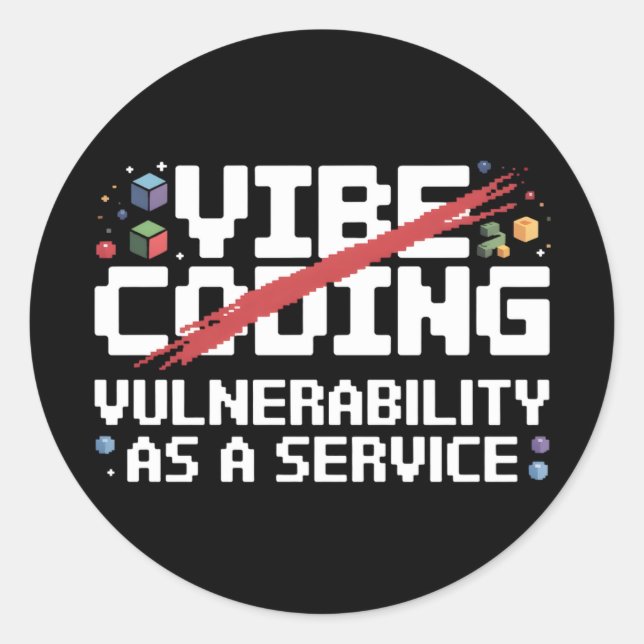 funny pixel-art Cybersecurity network Runder Aufkleber (Vorderseite)