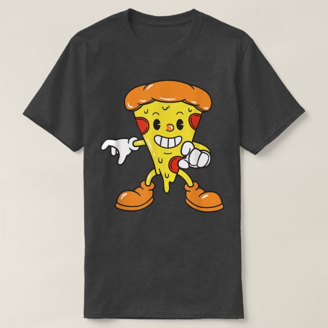 Funny Pizza Ähnliches Cartoon Character Niedlich F T-Shirt (Design vorne)