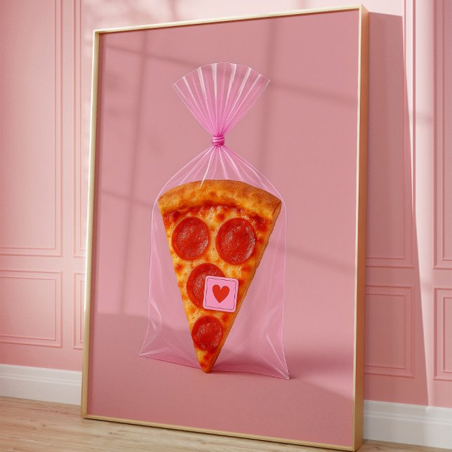 Funny Pizza Art Print, Kitchenästhetische Wand Poster (Pizza art)