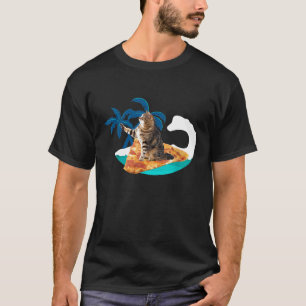 Funny Pizza Cat Surfspass Surfen Kitty T-Shirt