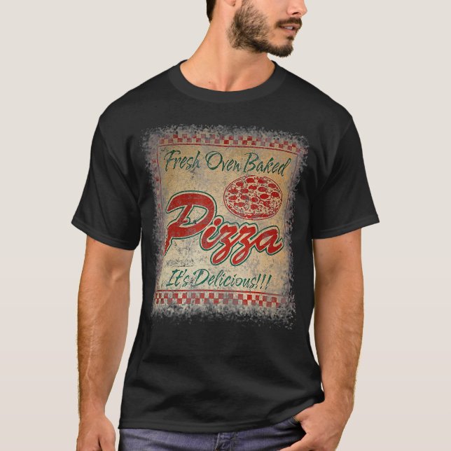 Funny Pizza Delivery Box Vintages Grafisches Shirt (Vorderseite)