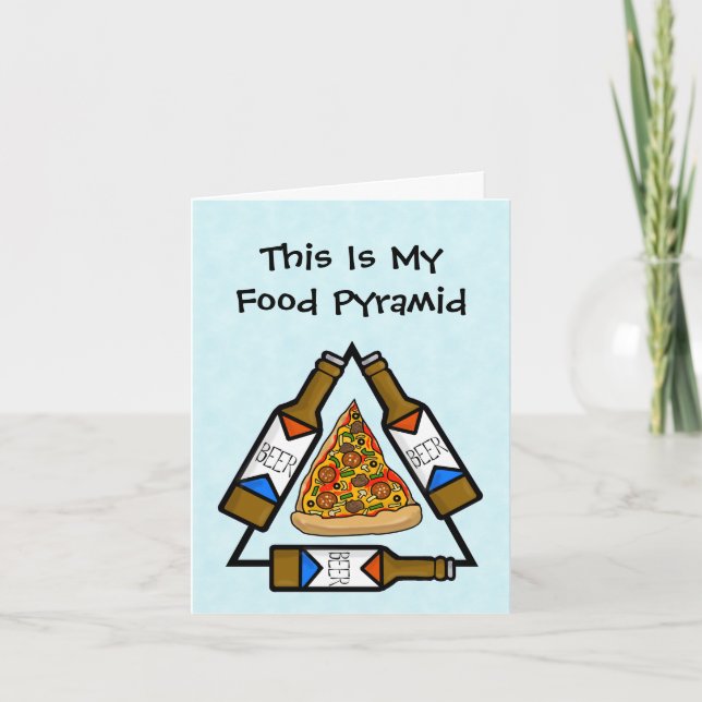 Funny Pizza Food Pyramid Card Karte (Vorderseite)