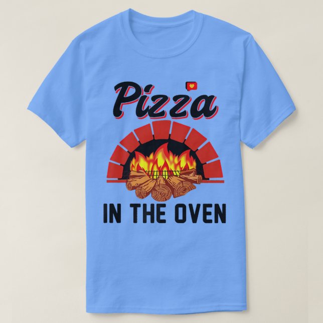 Funny Pizza in der Oven Schwangere Frauen Schwange T-Shirt (Design vorne)