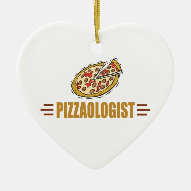 Funny Pizza Keramik Ornament (Vorne)