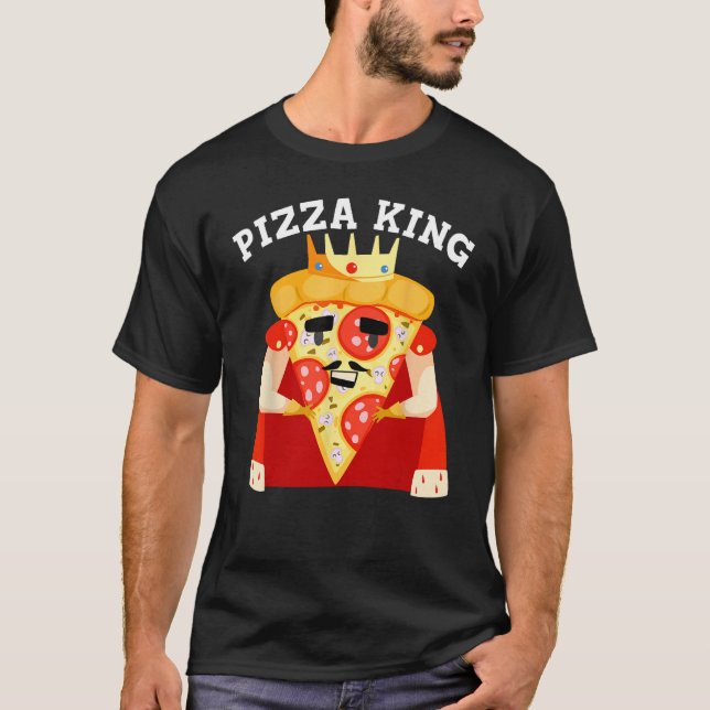Funny Pizza King Gabe Coole Pizza Lover Kids Men F T-Shirt (Vorderseite)