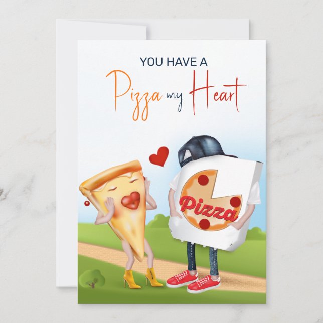 Funny Pizza Liebe Card Karte (Vorderseite)