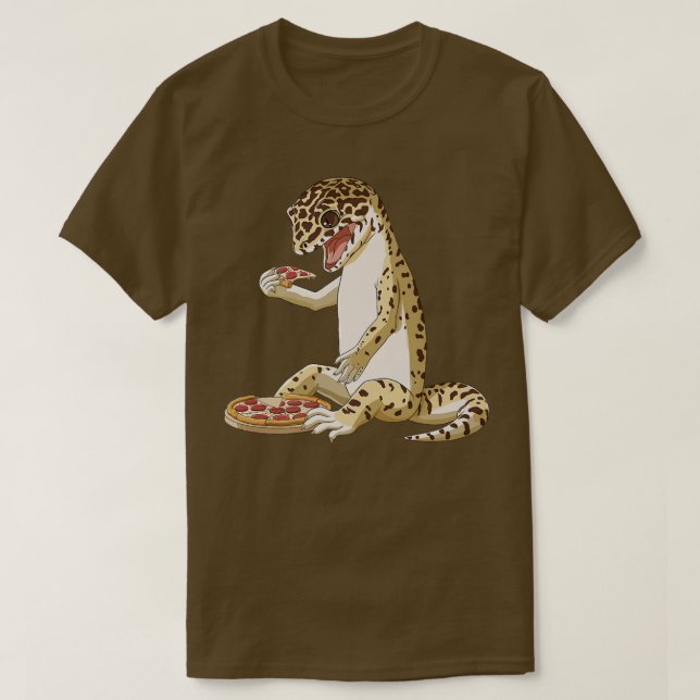 Funny Pizza Lover Reptile Leopard Gecko  T-Shirt (Design vorne)