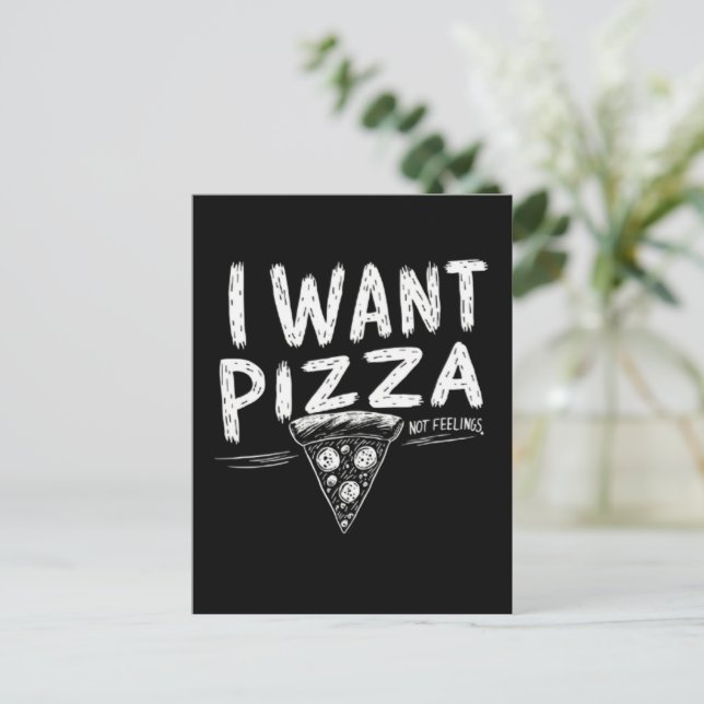Funny Pizza Lover Zitat Postkarte (Stehend Vorderseite)