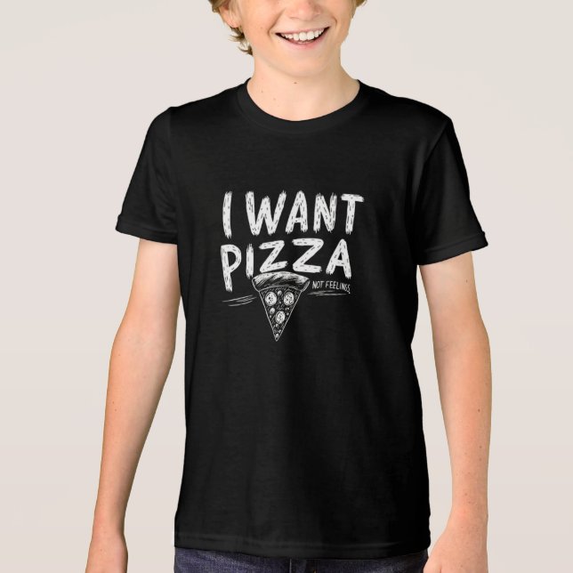 Funny Pizza Lover Zitat Tri-Blend Shirt (Vorderseite)