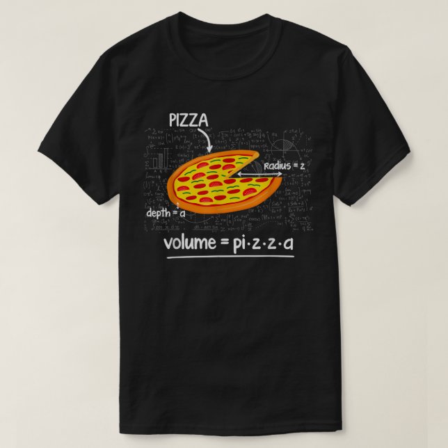 Funny Pizza Math liebt Fast Food Volume Formel P T-Shirt (Design vorne)