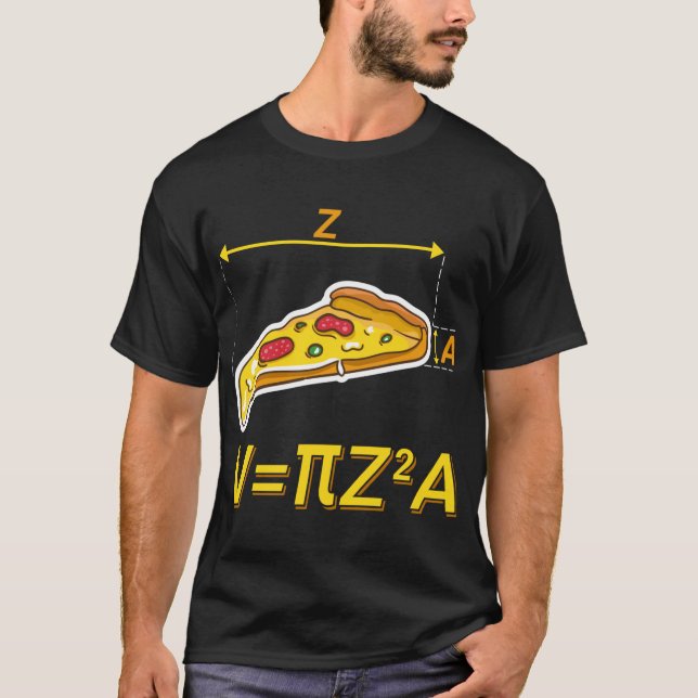 Funny Pizza Math Nerds Design Volume Calendar T-Shirt (Vorderseite)