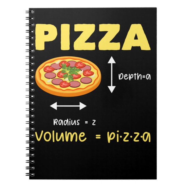 Funny Pizza Math Volume Calculation Food Lover Notizblock (Vorderseite)