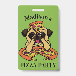 Funny Pizza Mops Custom Text Abzeichen Ausweis