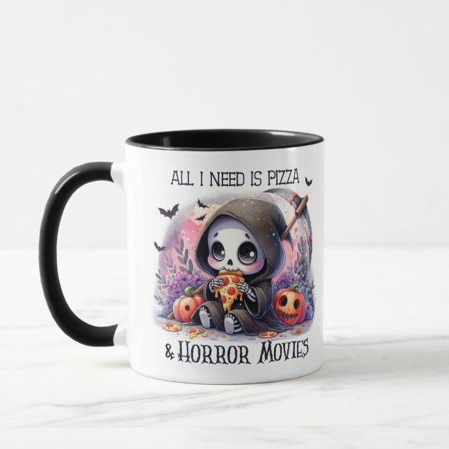 Funny Pizza Movie Halloween Ghost Tasse (Links)