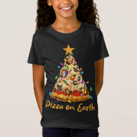 Funny Pizza on Earth Slice Weihnachtsbaum mit Lig