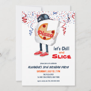 Funny Pizza Party Einladung