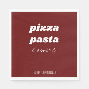 Funny Pizza Pasta Amore Rote Italienische Küche Serviette