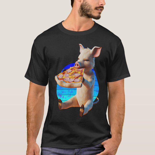 Funny Pizza Pig T-Shirt (Vorderseite)