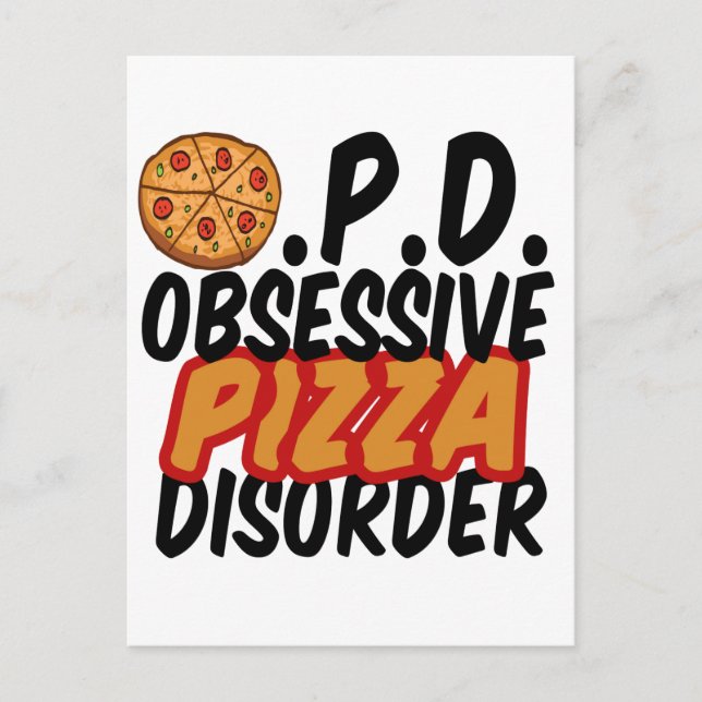 Funny Pizza Postkarte (Vorderseite)