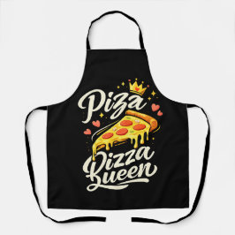 Funny Pizza Queen Cooking Apron for Women Cute Gif Schürze