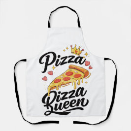 Funny Pizza Queen Cooking Apron for Women Cute Gif Schürze