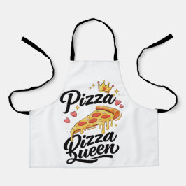 Funny Pizza Queen Cooking Apron for Women Cute Gif Schürze