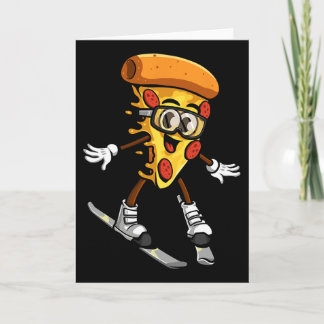 Funny Pizza Ski Cheesy Pie Foodie Skiing Instructo Karte