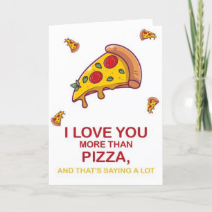 Funny Pizza Valentinstag Dankeskarte