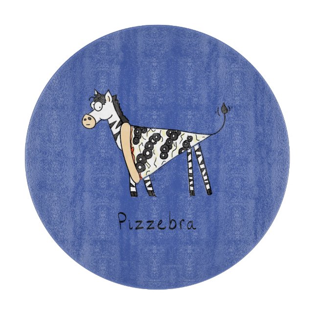 Funny Pizza Zebra Niedlicher Cartoon Kinder Schneidebrett (Vorderseite)