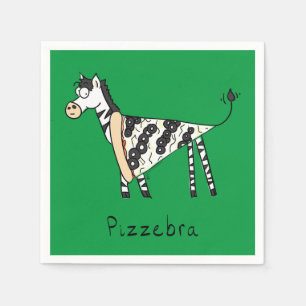 Funny Pizza Zebra Niedlicher Cartoon Kinder Serviette