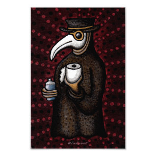 Funny Plague Doctor mit Toilettenpapier Fotodruck