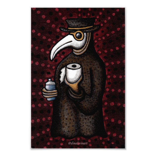 Funny Plague Doctor mit Toilettenpapier Fotodruck (Vorne)