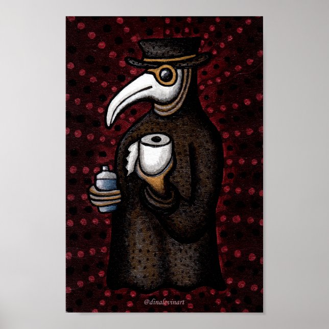 Funny Plague Doctor mit Toilettenpapier Poster (Vorne)
