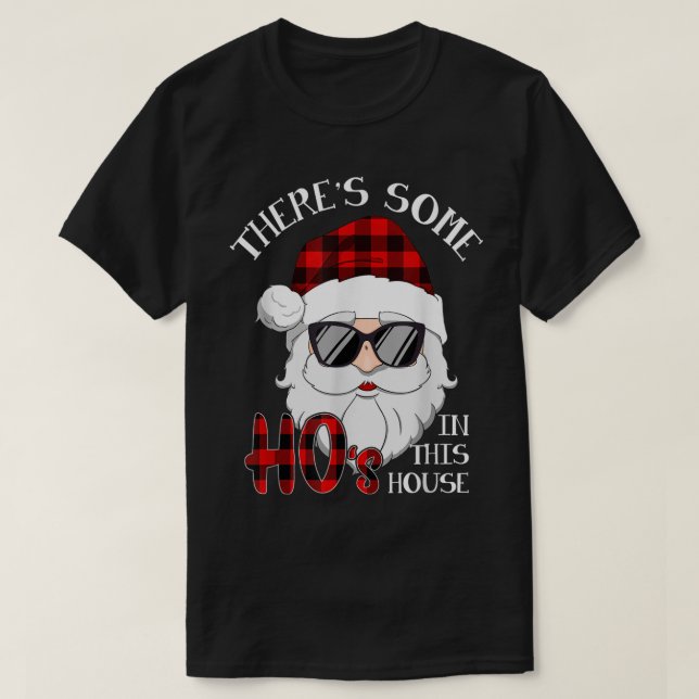 Funny Plaid Santa Christmas Design T-Shirt (Design vorne)