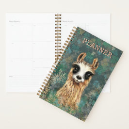 Funny Planner mit Neugierigem Llama Planer
