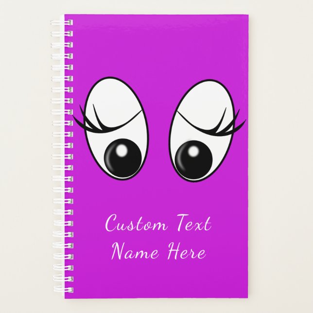 Funny Planner Neugierige Augen Custom Text and Col Planer (Vorderseite)