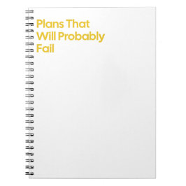 Funny "Plans That Versag" Notebook Notizblock