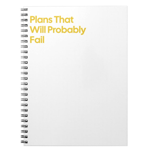 Funny "Plans That Versag" Notebook Notizblock (Vorderseite)