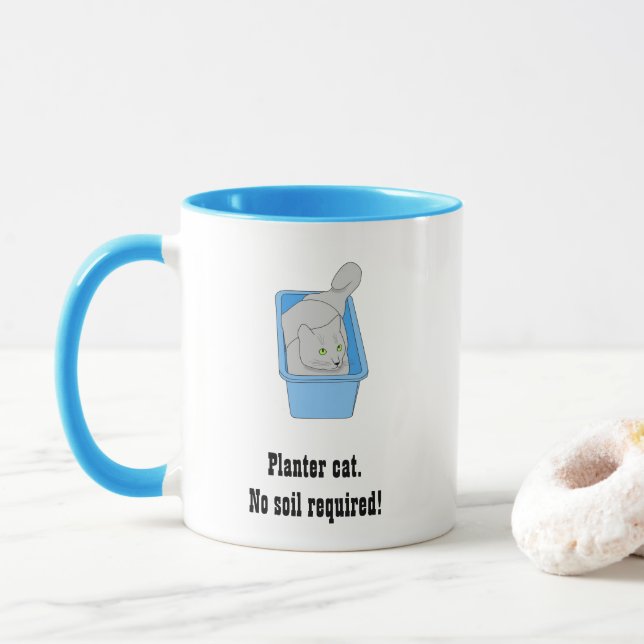Funny Planter Cat Tasse, Vorlage Tasse (Mit Donut)