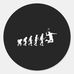 Funny Player Evolution Theory Badminton Runder Aufkleber