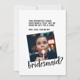 Funny Playful Bridesmaid Request Card Einladung