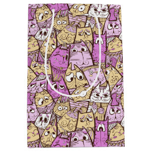 Funny Playful Cats Mittlere Geschenktüte