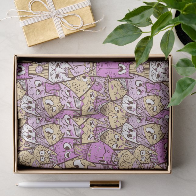 Funny Playful Cats Seidenpapier (Geschenk)