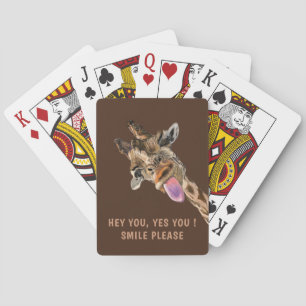 Funny Playing Cards Happy Giraffe - Custom Text Spielkarten