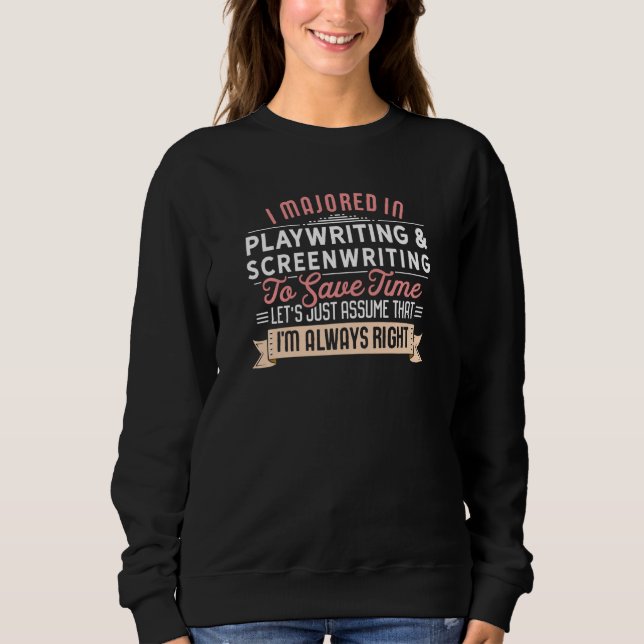 Funny Playwriting & Drehbuch Major Studen Sweatshirt (Vorderseite)