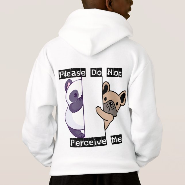 Funny Please Do Not Perceive Me Panda Frenchie  Hoodie (Rückseite)